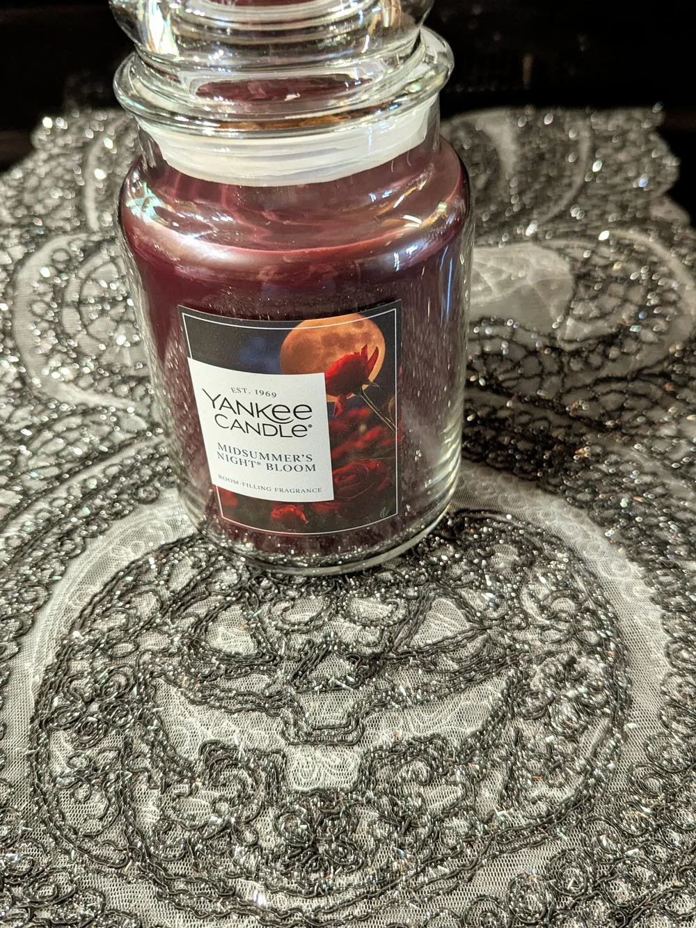 Yankee Candle Midsummer's Night Bloom Large Jar Candle - Deep Burgundy 22 oz New